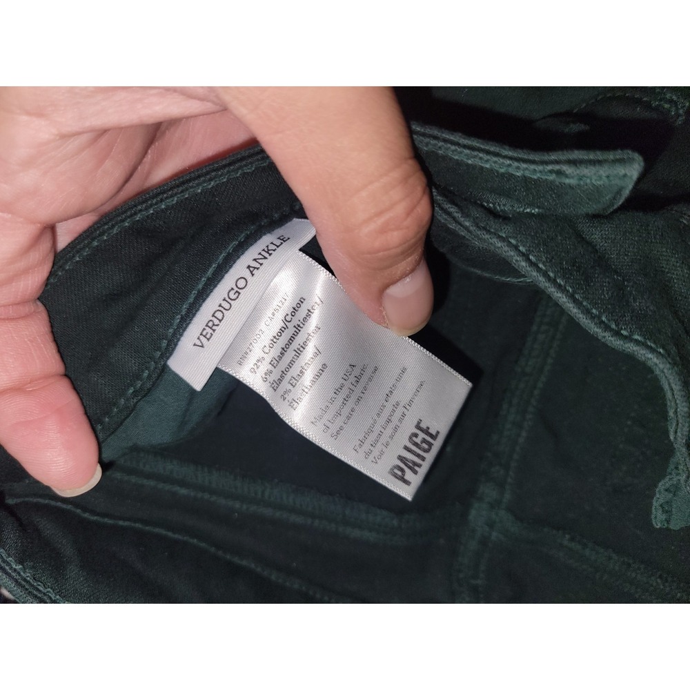 Paige‎ Jeans Verdugo Green Ankle Skinny Stretch Cotton Blend Women's 27 - Picture 8 of 16
